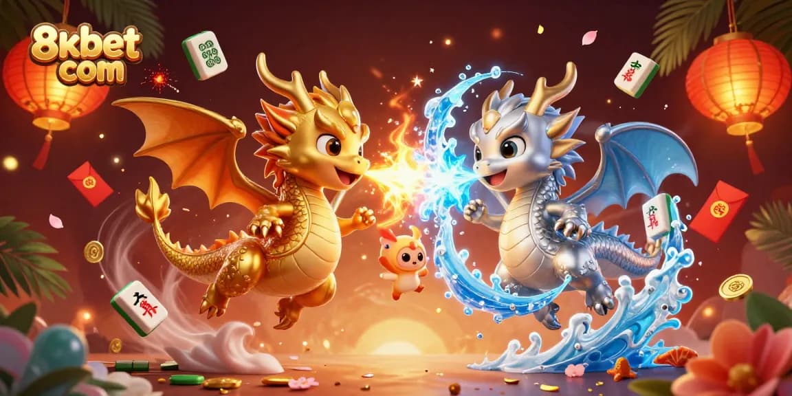 Engage in thrilling gaming at 8xbet com with dynamic dragons amidst festive elements.