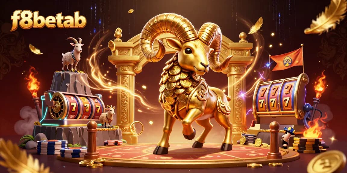 Experience thrilling wins with f8betab's 3D casino scene filled with golden elements and dynamic energy.
