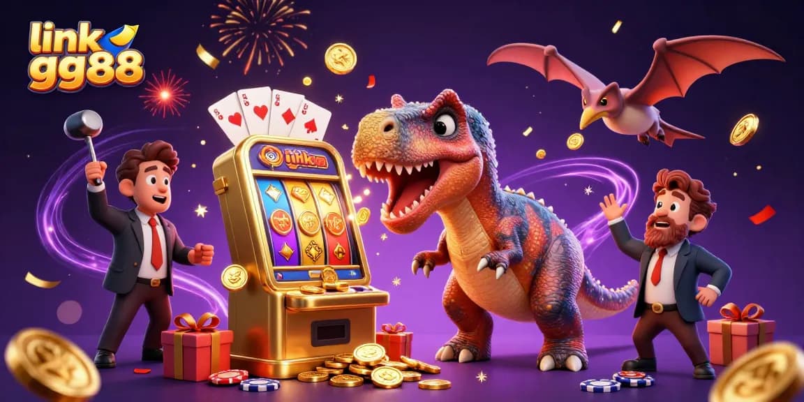 Experience the excitement of winning with link gg88 as dinosaursbring golden slot machine jackpots to life!