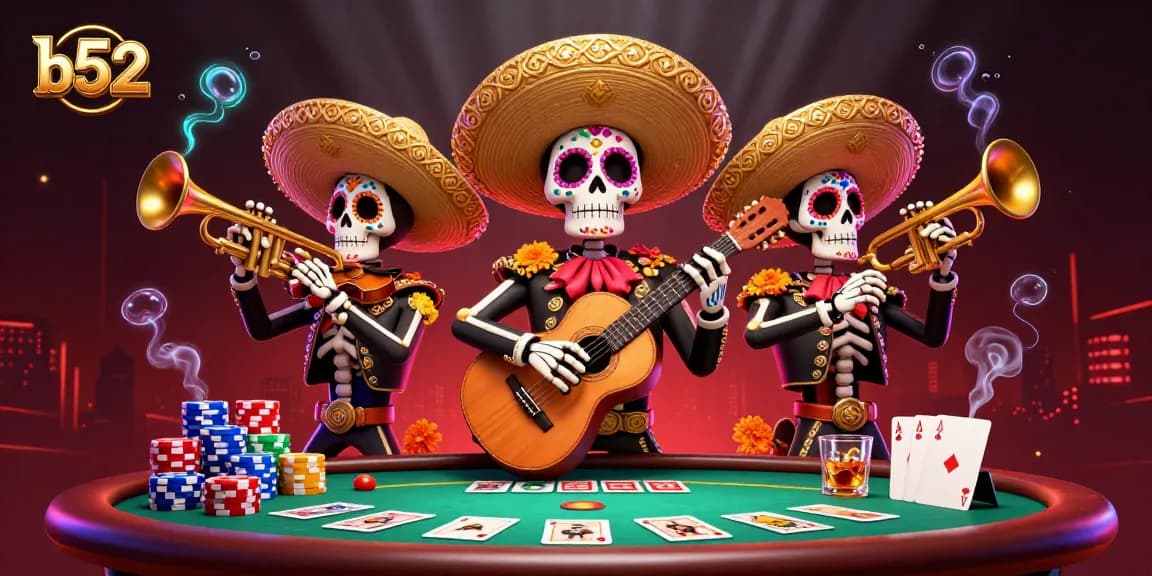 Engage with b52 poker action featuring vibrant mariachis and colorful chips.