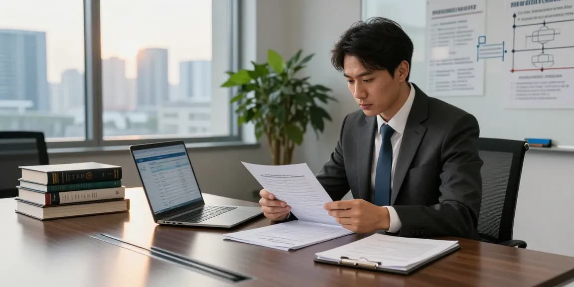 Valken legal consulting scene analyzing frozen bank account strategies with documents and legal books in a modern office