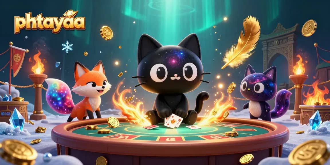Join the thrills of phtayaa as a black hole cat and nebula fox engage in cosmic casino adventures.