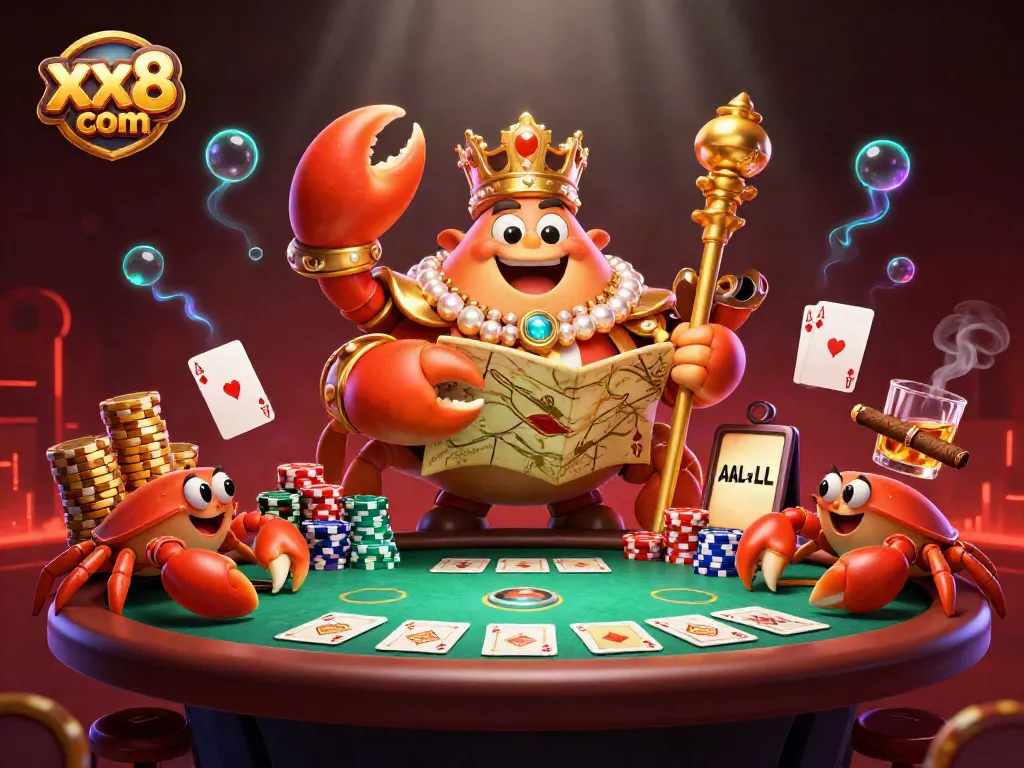 Experience the excitement of xx8 com with a dynamic golden crab emperor and poker action.