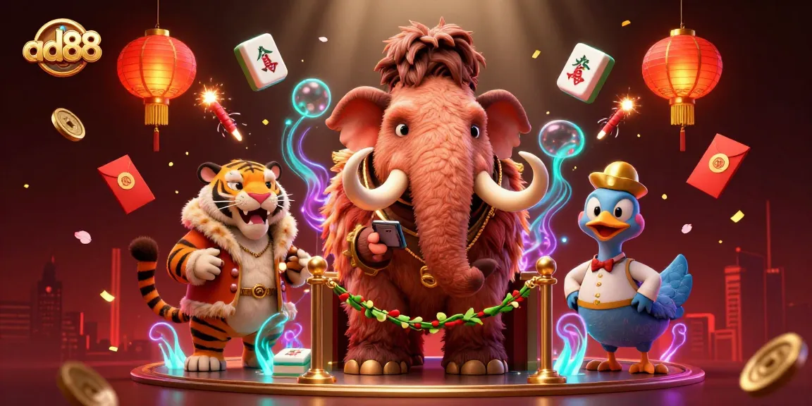 Bet on ad88 with vibrant characters and casino elements creating an exciting atmosphere.