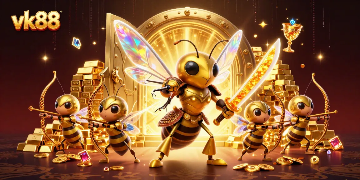 Experience thrilling wins at vk88 with giant hornet samurai and treasure-rich casino scene.