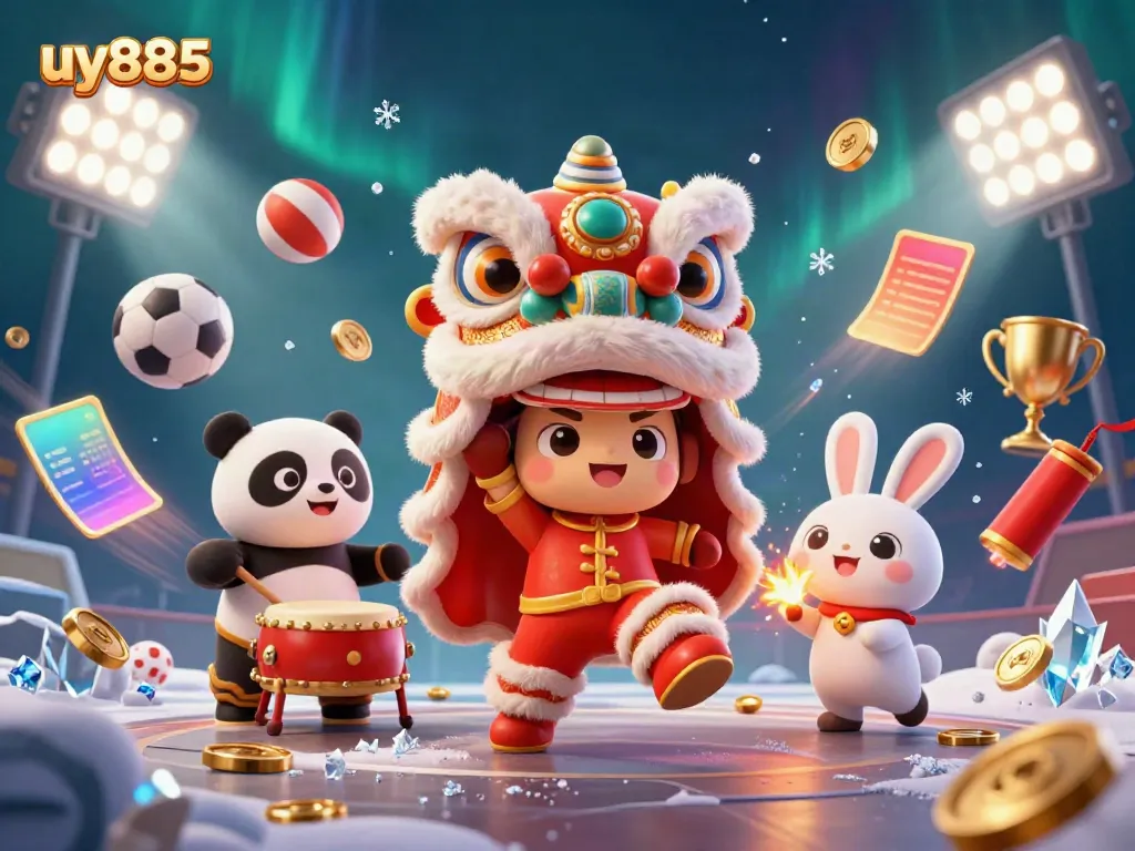 Experience dynamic gaming excitement with uy885, featuring vibrant characters in an action-packed casino scene.