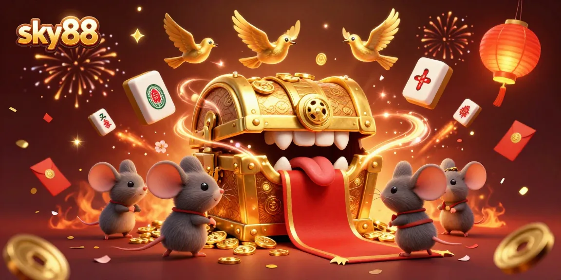 Experience sky88’s exhilarating online gaming with a treasure chest inviting adventurers to win big!