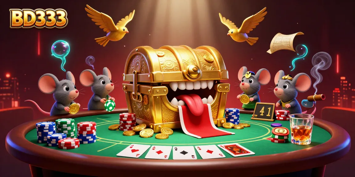 Win big at BD333 with a vibrant casino scene featuring poker, treasure, and adventure.