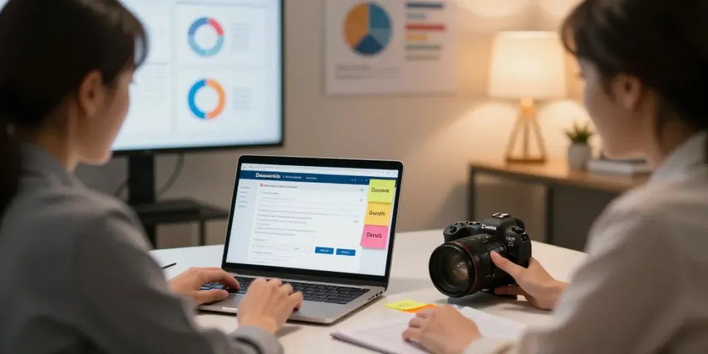 Domeinnaam registreren met persoonlijke ondersteuning en professioneel advies in een moderne kantooromgeving.