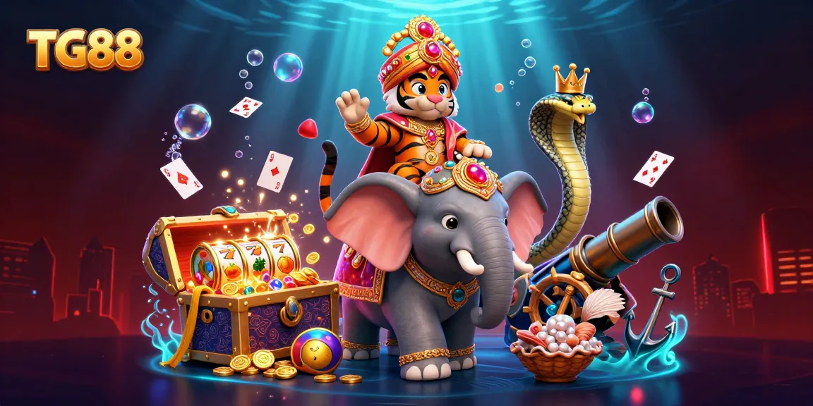 Engage with the excitement of TG88 as you explore dynamic casino elements with colorful gems and animated treasures.