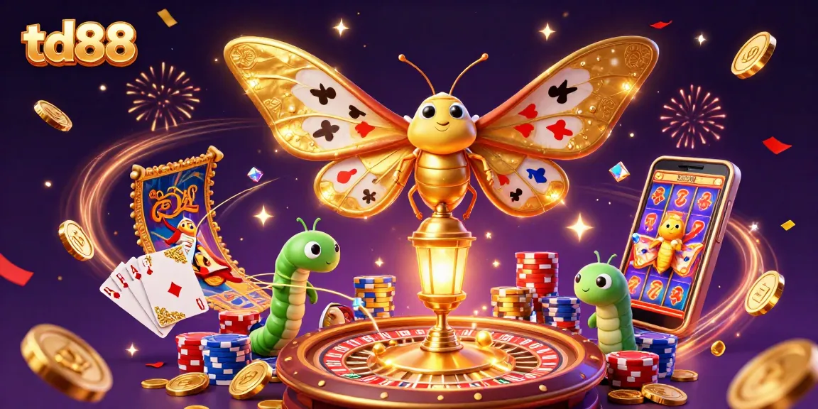 Experience thrilling gaming at td88 with vibrant casino elements in a stunning 3D illustration.