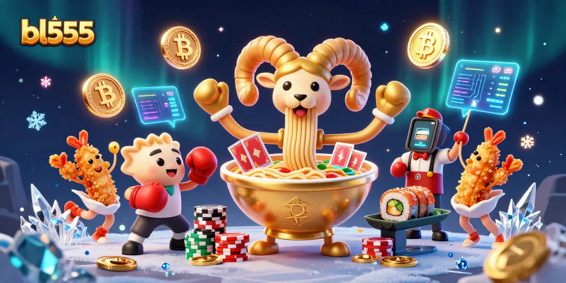 Experience the excitement at bl555, with a dynamic scene of gaming characters showcasing casino action and crypto elements.