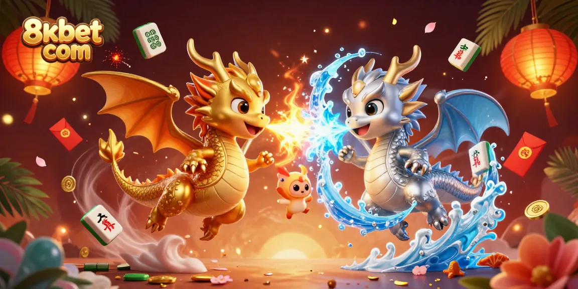 Engage in thrilling gaming at 8xbet com with dynamic dragons amidst festive elements.