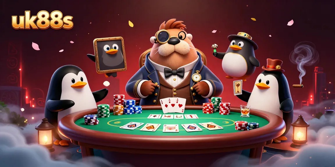 Engage in thrilling poker action with uk88s at an underwater casino featuring vibrant characters.