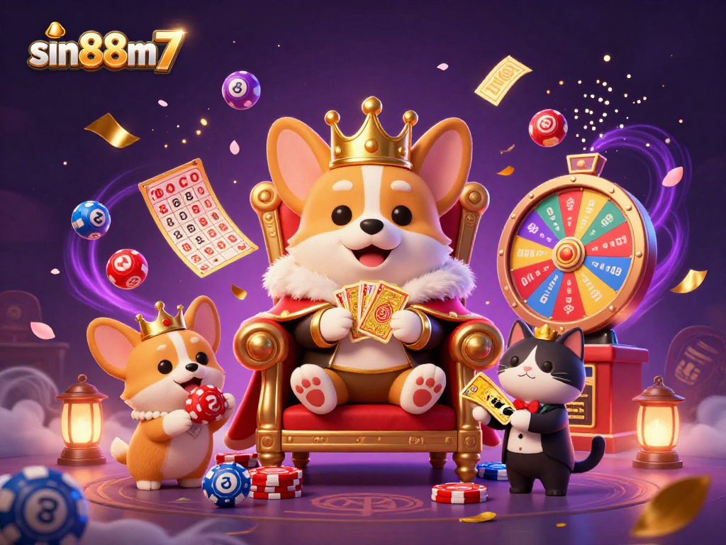 Experience exciting thrills with sin88m7 amid a vibrant casino scene filled with dazzling games and playful characters.