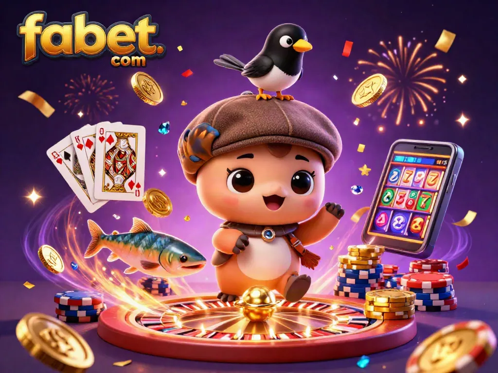 Experience the excitement at fabet. com with colorful characters and dynamic casino elements.