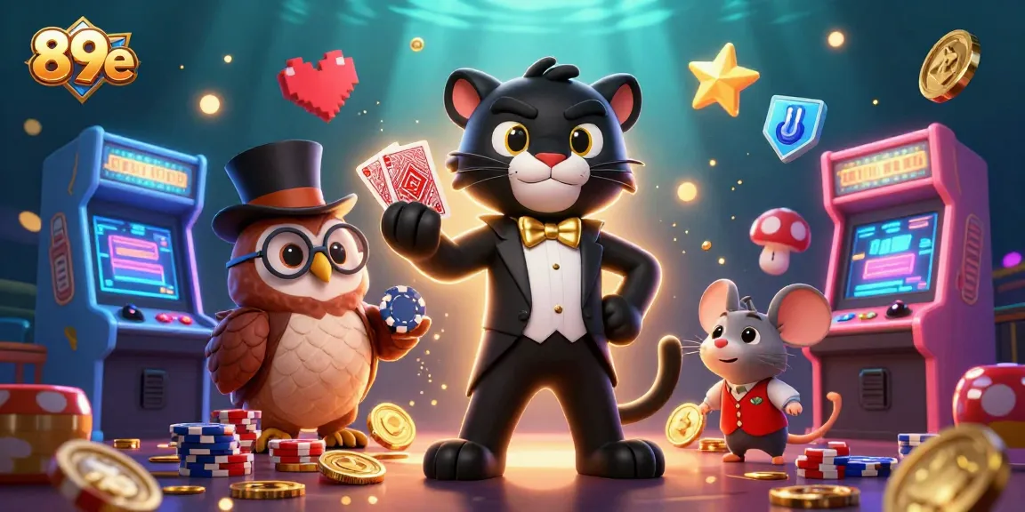 Experience the exciting gambling world with 89e featuring vibrant characters enjoying casino games.