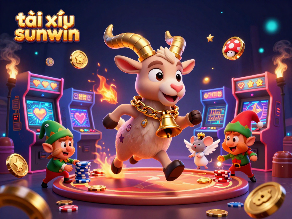 Experience thrilling gameplay in tài xỉu sunwin, where festive characters create a vibrant casino atmosphere.