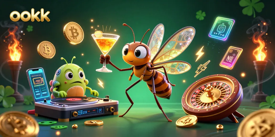 Experience winning strategies with ookk's vibrant casino scene featuring unique elements and characters.