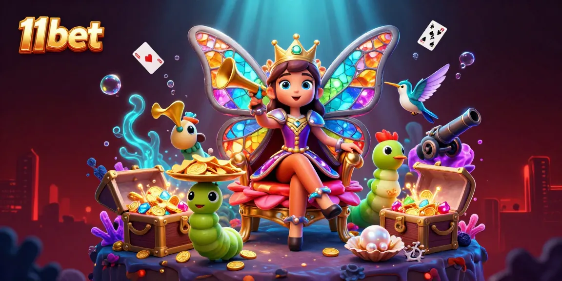 Spin the reels with 11 bet’s captivating gaming scene featuring dazzling characters and vibrant casino elements.