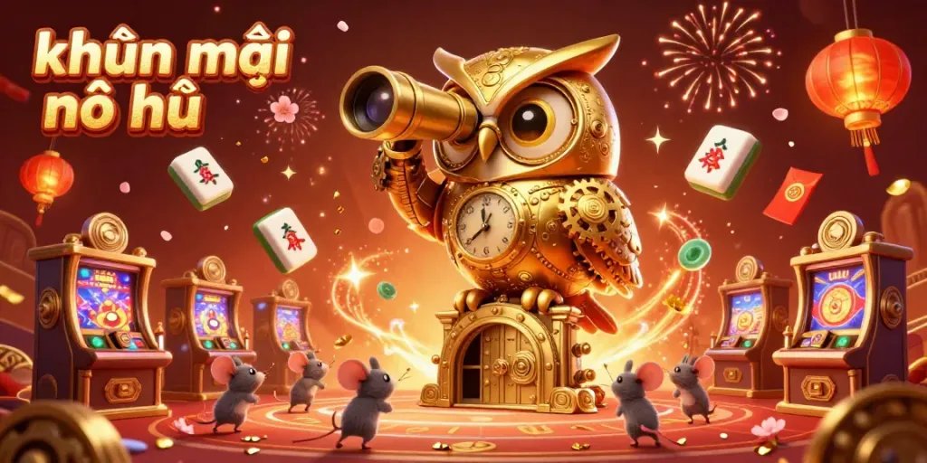 Experience the excitement of khuyến mãi nổ hũ with a vibrant casino scene filled with lucky symbols and winning opportunities.