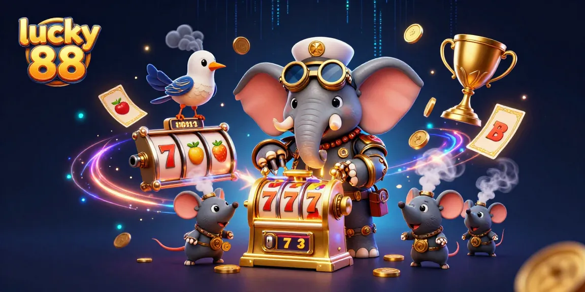 Engage with the lucky 88 slot machine featuring a steampunk engineer and dynamic casino elements.