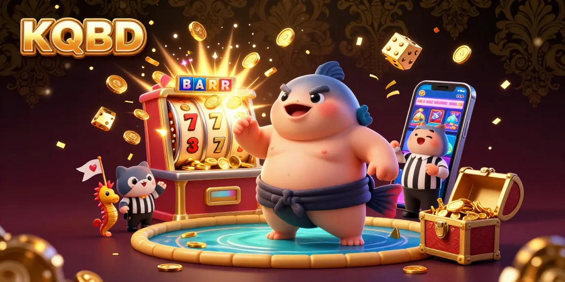 KQBD showcases an exhilarating underwater casino atmosphere with a huge fugu and vibrant gambling elements.