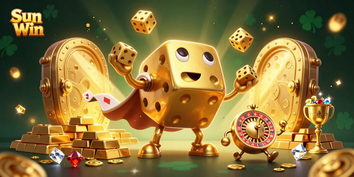 Experience the thrill of Sun Win with golden dice golems and a treasure vault bursting with riches.
