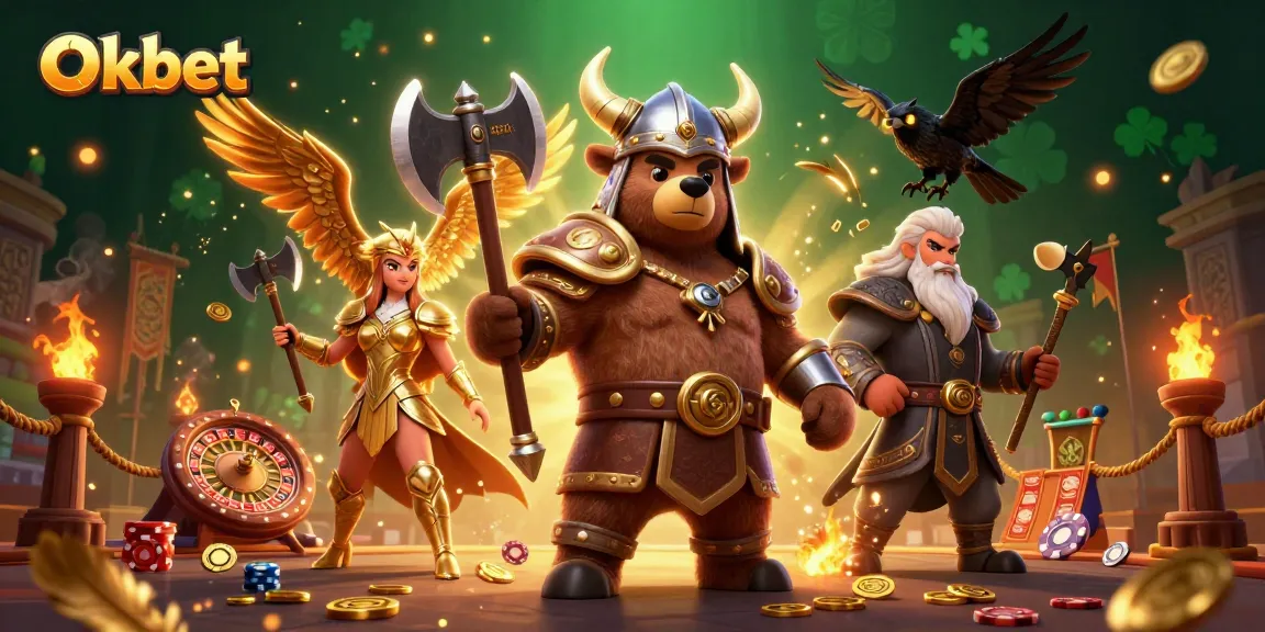 Experience thrilling casino action with Oxbet's vibrant 3D Viking and Valkyrie scene featuring dynamic gambling elements.