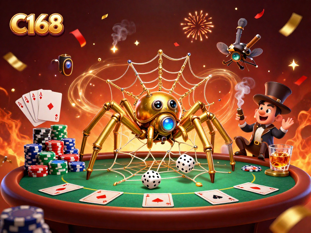 Experience the thrills of C168 with steampunk-inspired characters playing in an exciting casino scene.