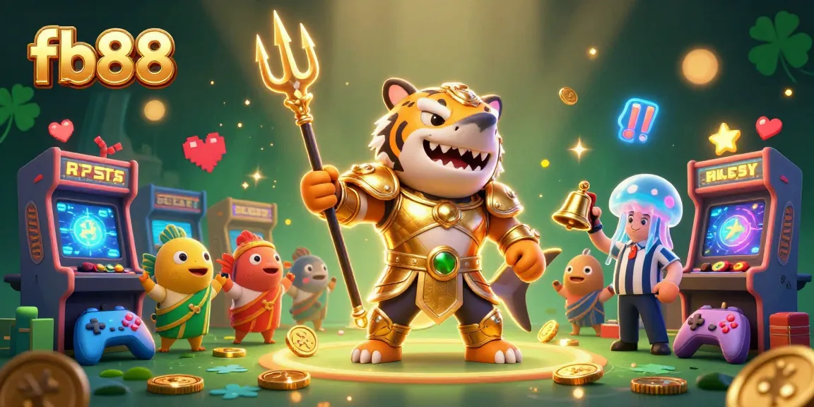 Experience thrilling gameplay with fb88 as the tiger shark battles in a colorful casino atmosphere.