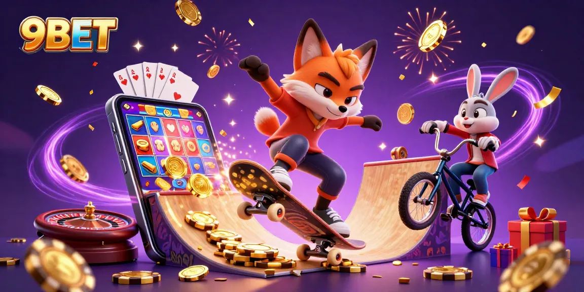 Experience thrilling wins with 9BET while enjoying a vibrant and dynamic casino-themed art.
