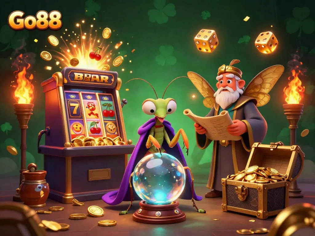Experience the thrill of Go88 with vibrant slot machines and mystical fortune tellers