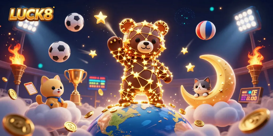 Experience winning moments with LUCK8 in a vibrant 3D casino scene filled with excitement.