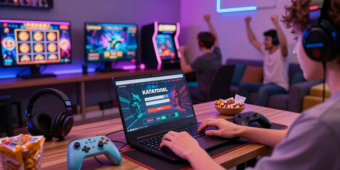 Engaging KATATOGEL online gaming login with vibrant gaming setup and atmosphere