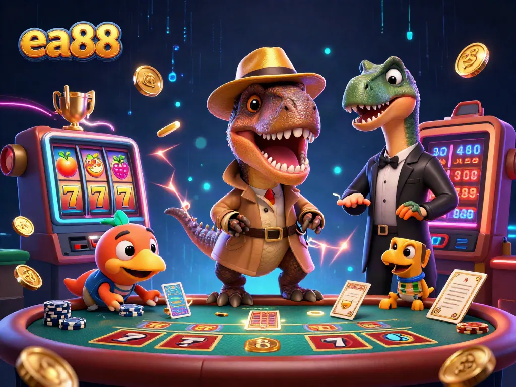 ea88 trưng bày một bàn blackjack với nhiều hình ảnh hấp dẫn và kịch tính.