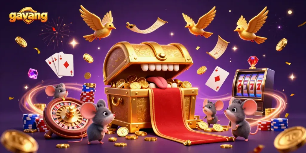 Experience thrilling wins with gavang's vibrant casino action, filled with golden treasures and immersive gaming.