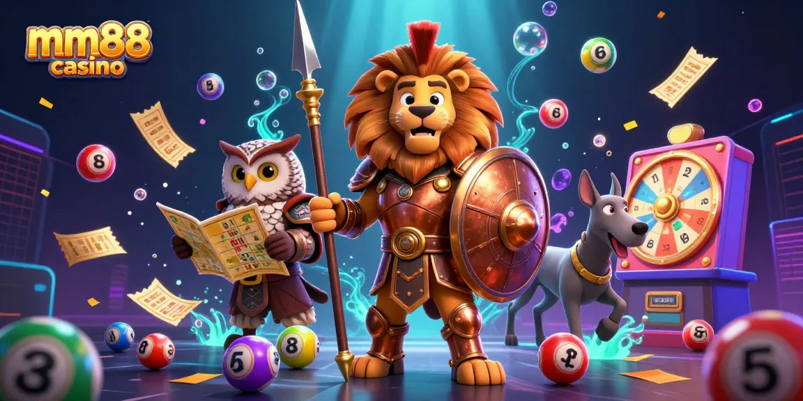 Engage in dynamic gaming at mm88 casino with vibrant elements and exciting characters in action.