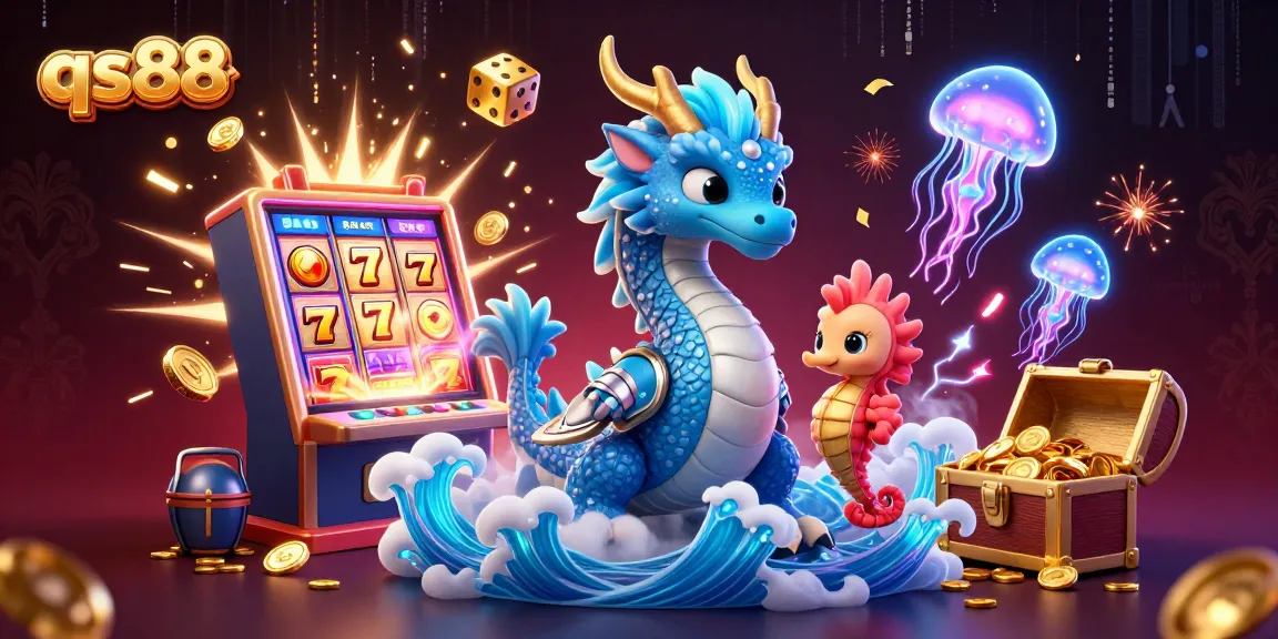 Experience the thrilling atmosphere of qs88 with glowing slot machines and vibrant neon elements!