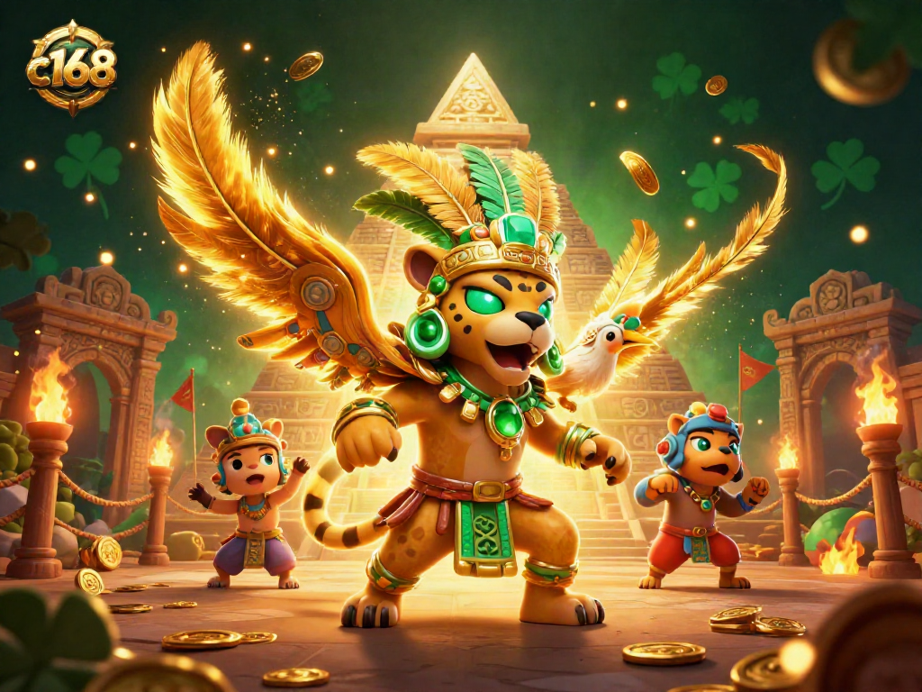 Experience the thrilling action of c168 with a Mayan priest, treasure, and dynamic casino elements.