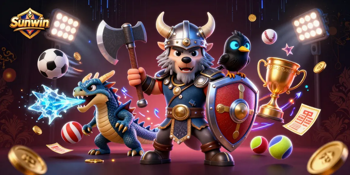 Experience thrilling gameplay at Sunwin with dynamic sports and casino elements in an action-filled scene.