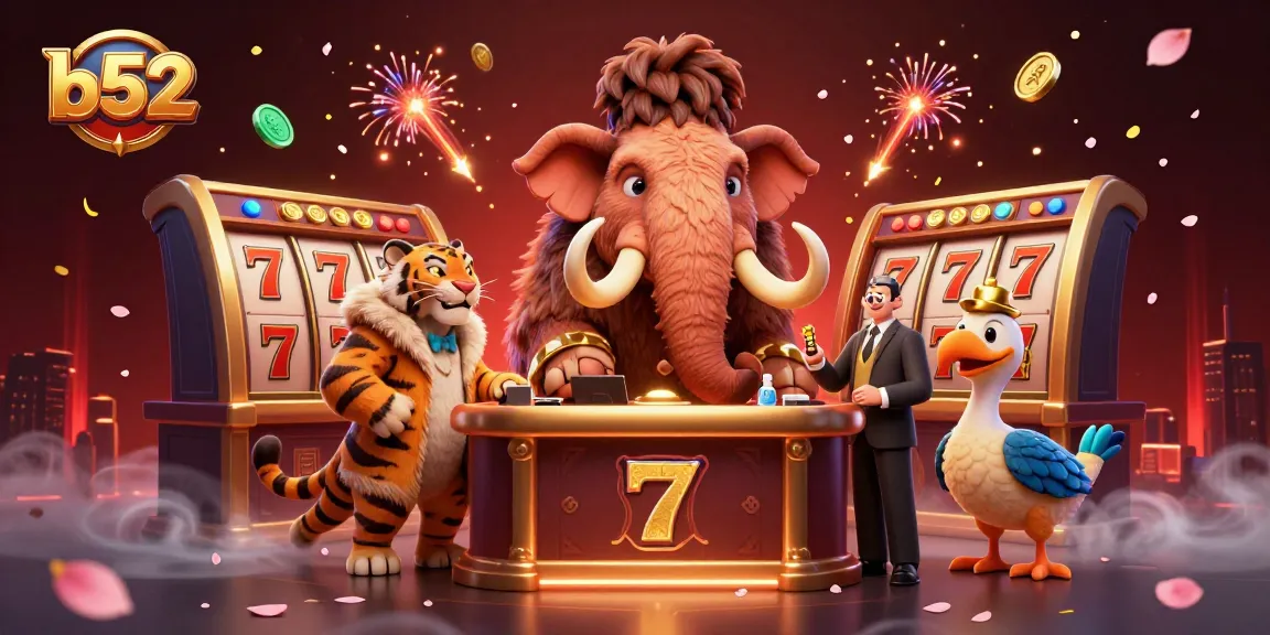 Play at b52 with a vibrant casino atmosphere featuring unique characters and dynamic game elements.