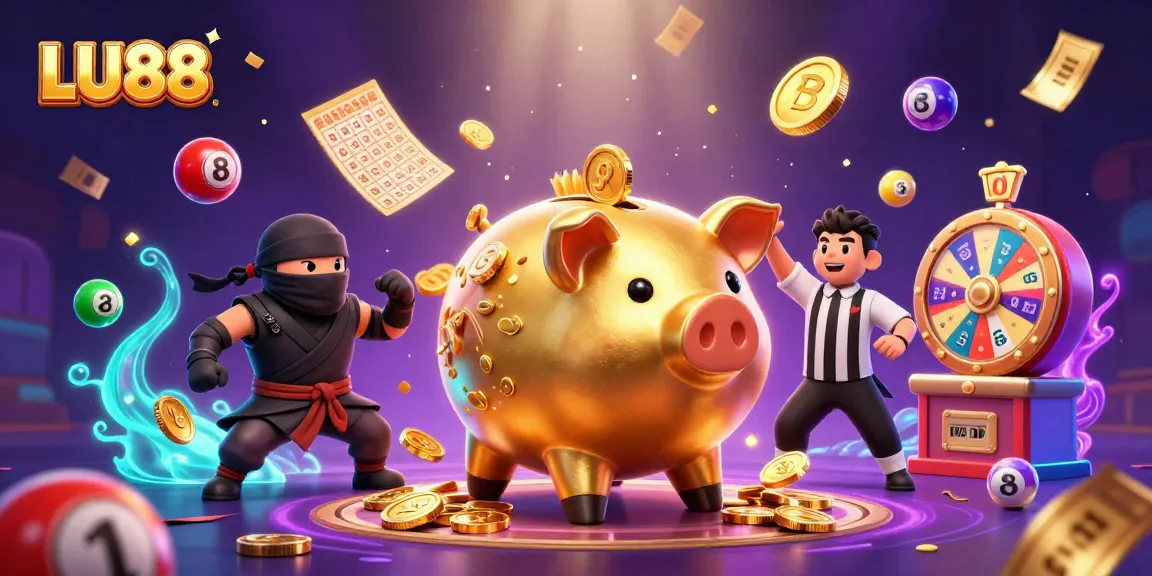 LU88 impressively brings excitement with a dynamic casino scene featuring bright games and characters.