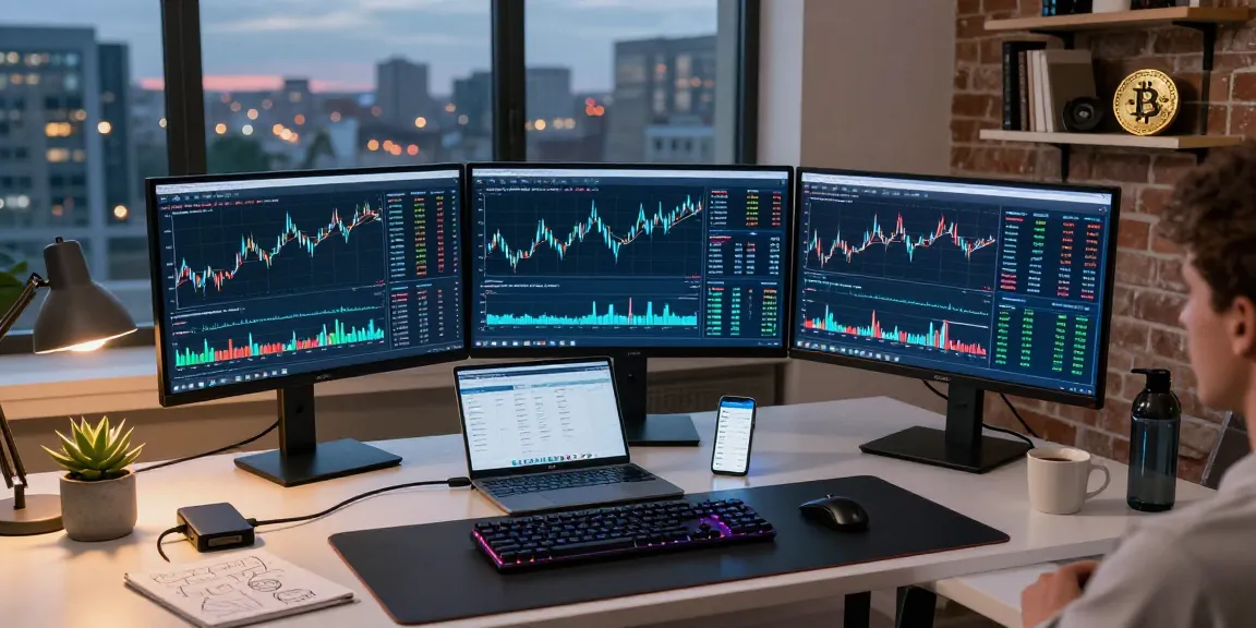 Conseils de consultant en sécurité crypto pour la récupération de fonds perdus dans un bureau moderne, affichant des graphiques de Bitcoin et d'Ethereum.