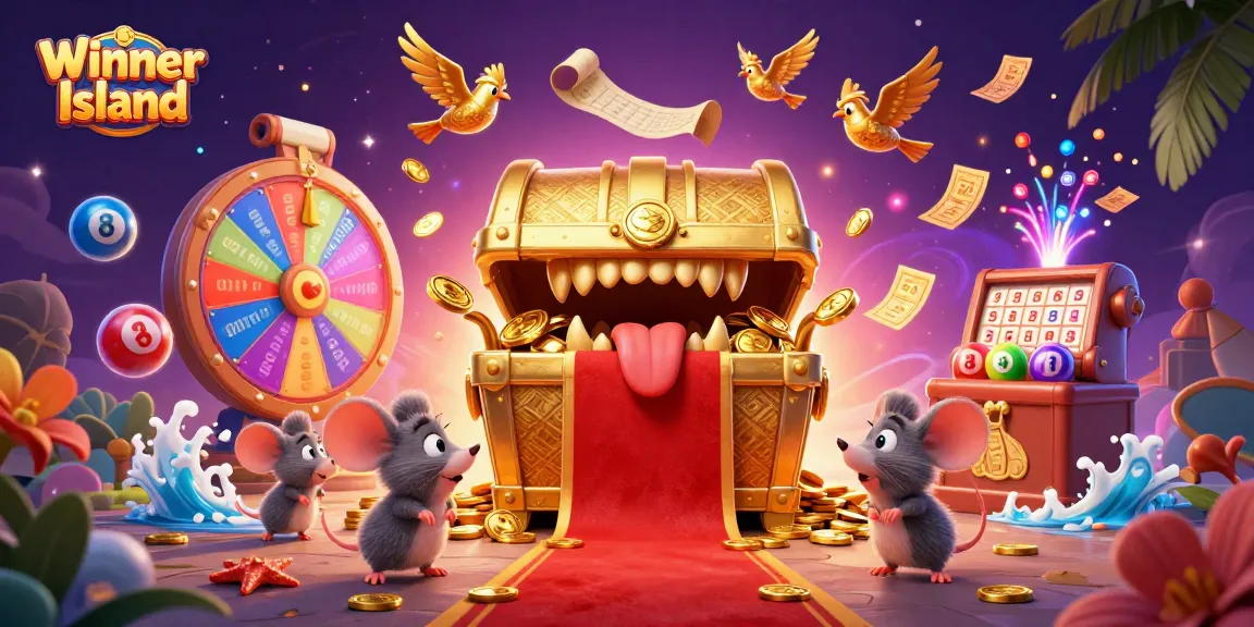 Experience the excitement of Winner Island Casino with vibrant games and golden treasures.