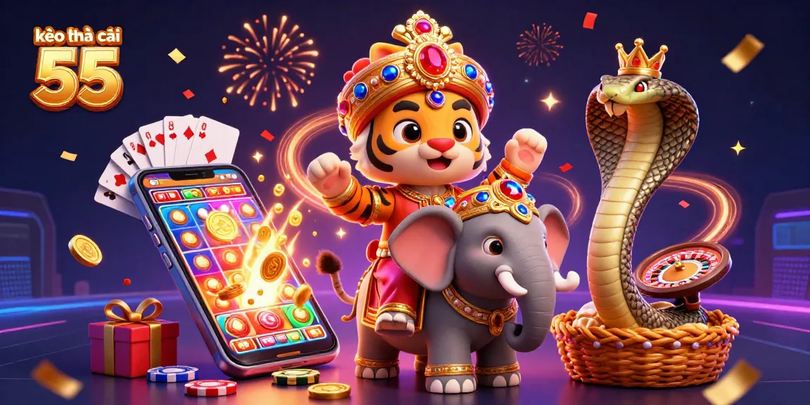 Experience thrilling gameplay with kèo nhà cái 55 showcasing vibrant slot games and exciting casino elements.