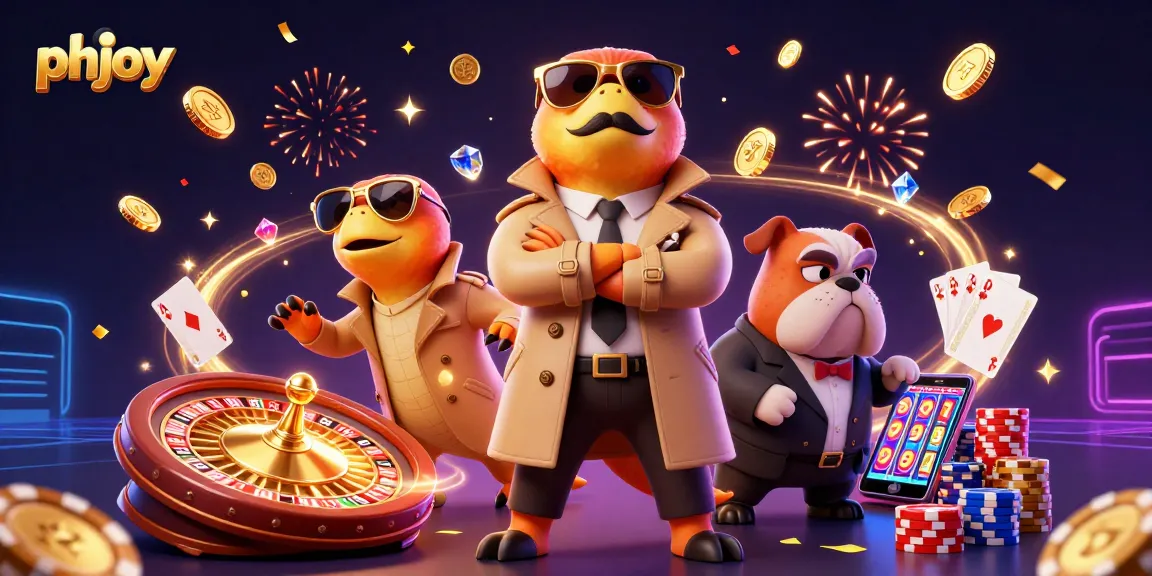 Experience the thrill of phjoy with raptors in a trench coat and a bulldog bouncer in an exciting casino scene.