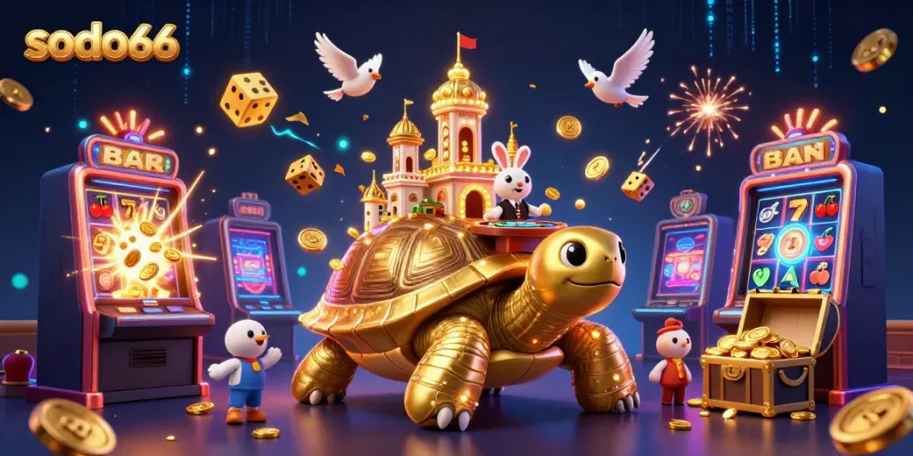Experience exciting gameplay at sodo66 with a dynamic casino scene filled with vibrant characters.