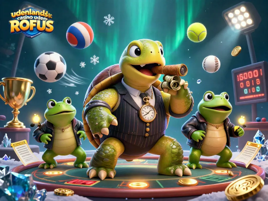Experience the thrill of udenlandsk casino uden ROFUS with this energetic 3D illustration.