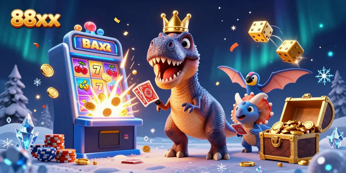 Engage with exciting 88xx slot games in a vibrant, action-packed casino scene featuring dynamic characters.